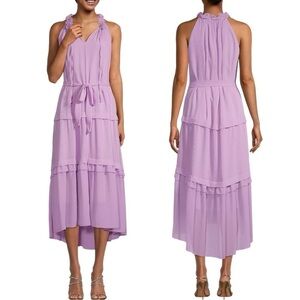 NWT Kobi Halperin Vale Purple Belted Midi Dress XS